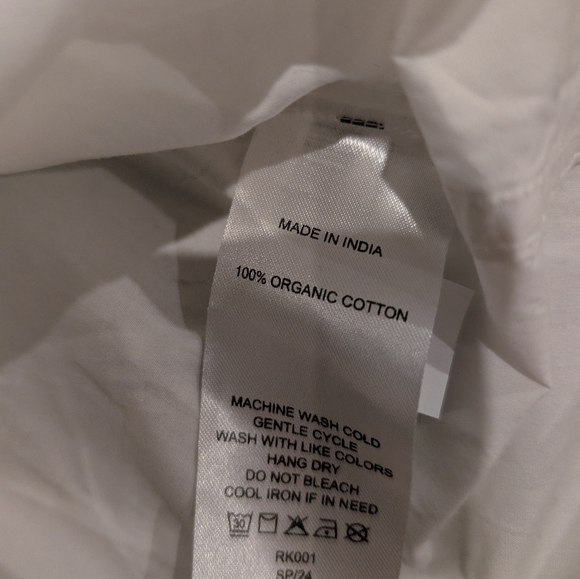 Quince Women's 100% Organic Cotton Poplin Long Sleeve Boyfriend Shirt White S N - Picture 4 of 4